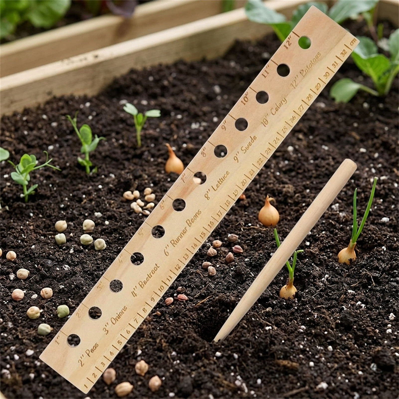 Massief houten plantliniaal vo - Gardening Tools For Beginners recensie en prijs