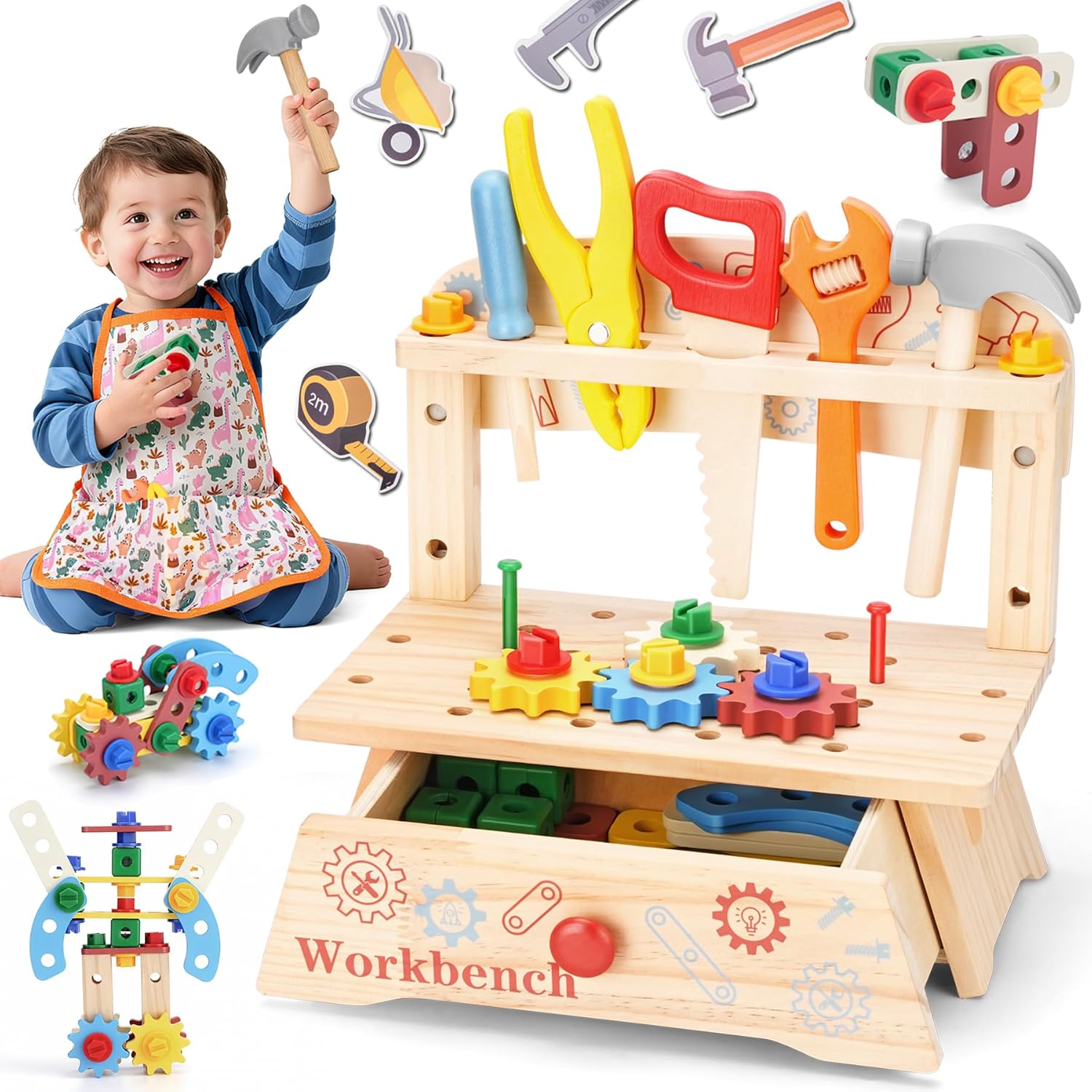 Houten gereedschapsbank voor k - Gardening Tools For Toddlers recensie en prijs