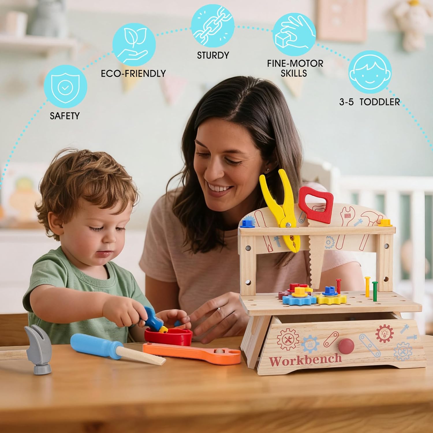 Houten gereedschapsbank voor k - Gardening Tools For Toddlers recensie en prijs